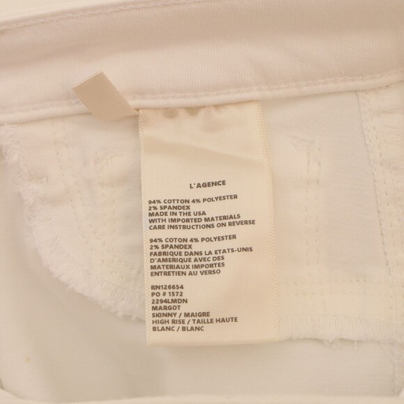 L'agence Margot Navy Stripes Skinny High Rise 28 White Jeans Pant Denim NWT B55 - Picture 6 of 6